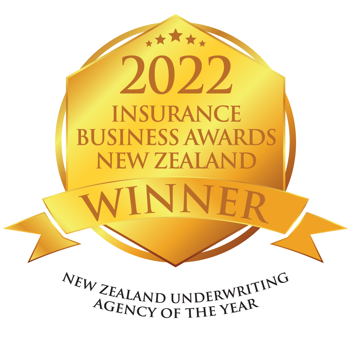 IBANZ22 - Gold Winner Medal_NEW ZEALAND UNDERWRITING AGENCY OF THE YEAR